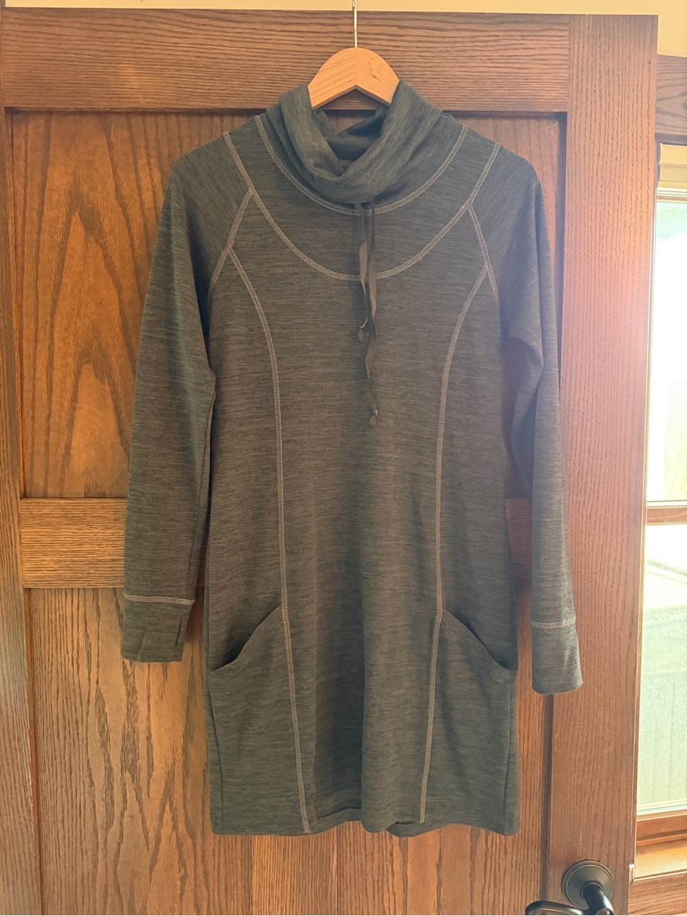 Kuhl Charcoal Cowl Neck Long Sleeve Tunic Dress
